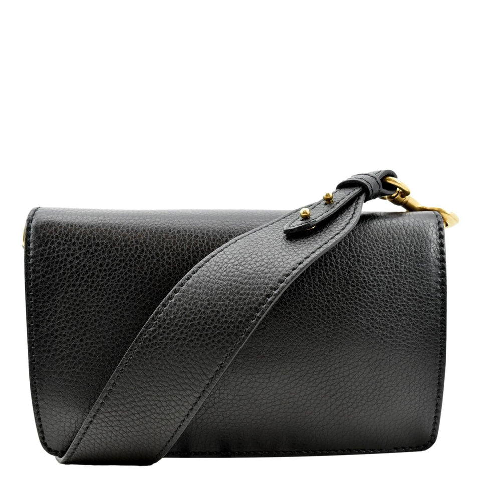 Christian Dior Dio(r)evolution Flap Grained Calfskin Shoulder Bag Black