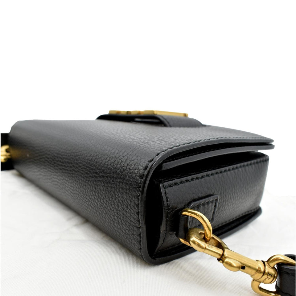 Christian Dior Dio(r)evolution Flap Grained Calfskin Shoulder Bag Black