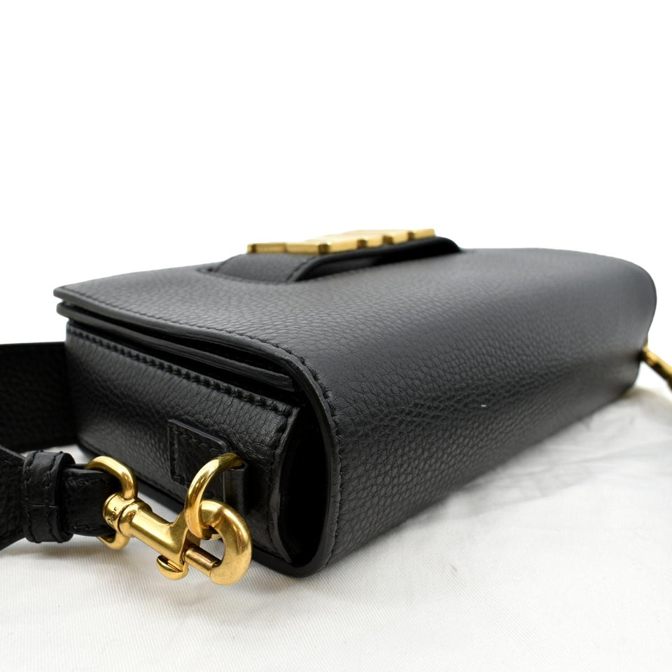 Christian Dior Dio(r)evolution Flap Grained Calfskin Shoulder Bag Black