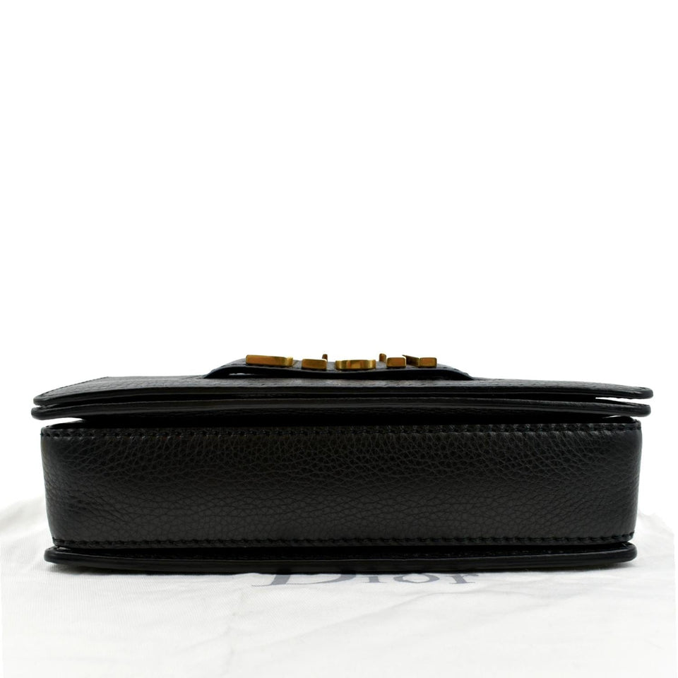 Christian Dior Dio(r)evolution Flap Grained Calfskin Shoulder Bag Black