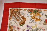 Gucci Floral Scarf in Red Silk