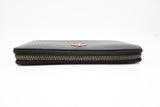 Gucci Long Zippy Bee Wallet in Black Leather