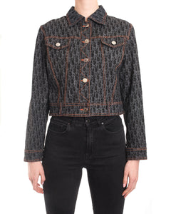 Christian Dior Vintage Galliano Monogram Denim Jean Jacket
