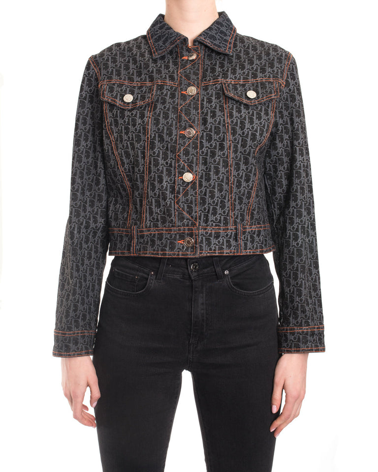 Christian Dior Vintage Galliano Monogram Denim Jean Jacket