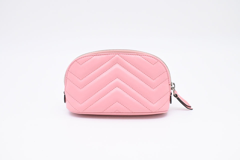 Gucci GG Marmont Pouch in Pink Leather