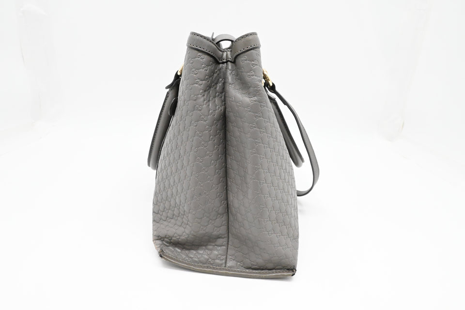 Gucci 2way Bag in Grey MicroGuccissima Leather