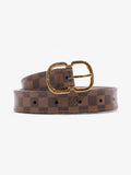 Louis Vuitton Mini 25mm Belt Damier Ebene / Gold Coated Canvas 75cm / 30"