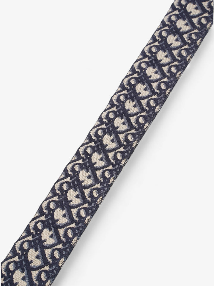 Christian Dior Adjustable Shoulder Strap With Ring Blue Oblique Cotton