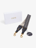 Christian Dior Adjustable Shoulder Strap With Ring Blue Oblique Cotton