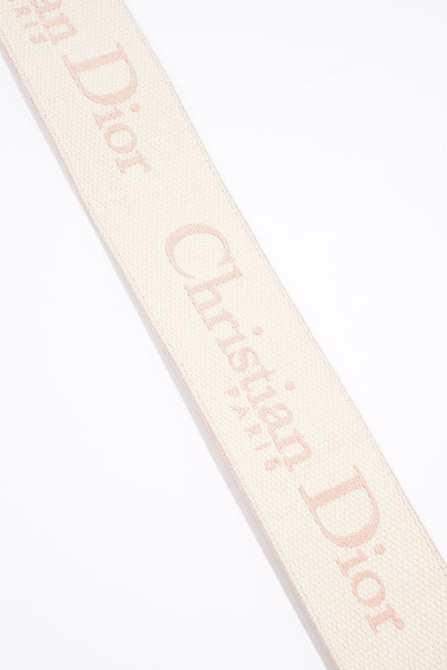 Christian Dior Embroidered Strap Pink / cream Canvas