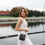 Chanel Black Stitched Calfskin Mini Drawstring Bag GHW