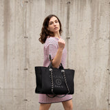 Chanel Black Canvas Mixed Fibers Pearl Large Deauville Tote