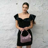 Prada Alabaster Pink Satin Crystal Mini Re-Edition 2000