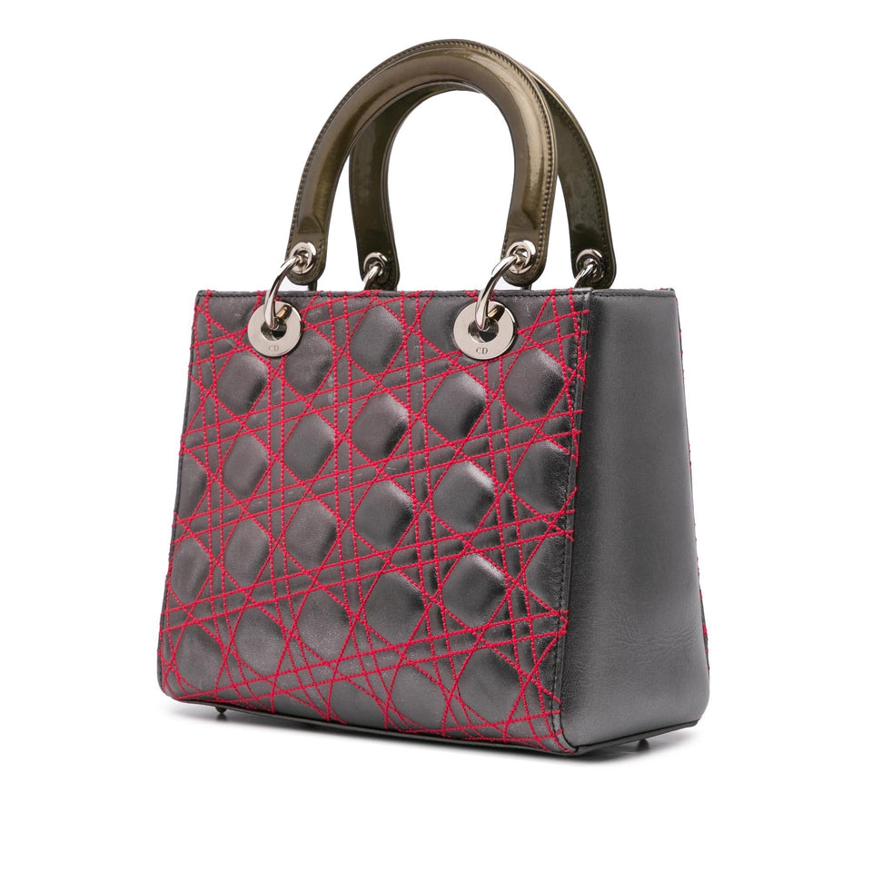 Dior Anselm Reyle Medium Metallic Lambskin Cannage Lady Dior
