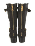 Dior NUBUCK AND LEATHER BUCKLE STRAP MID CALF BOOTS