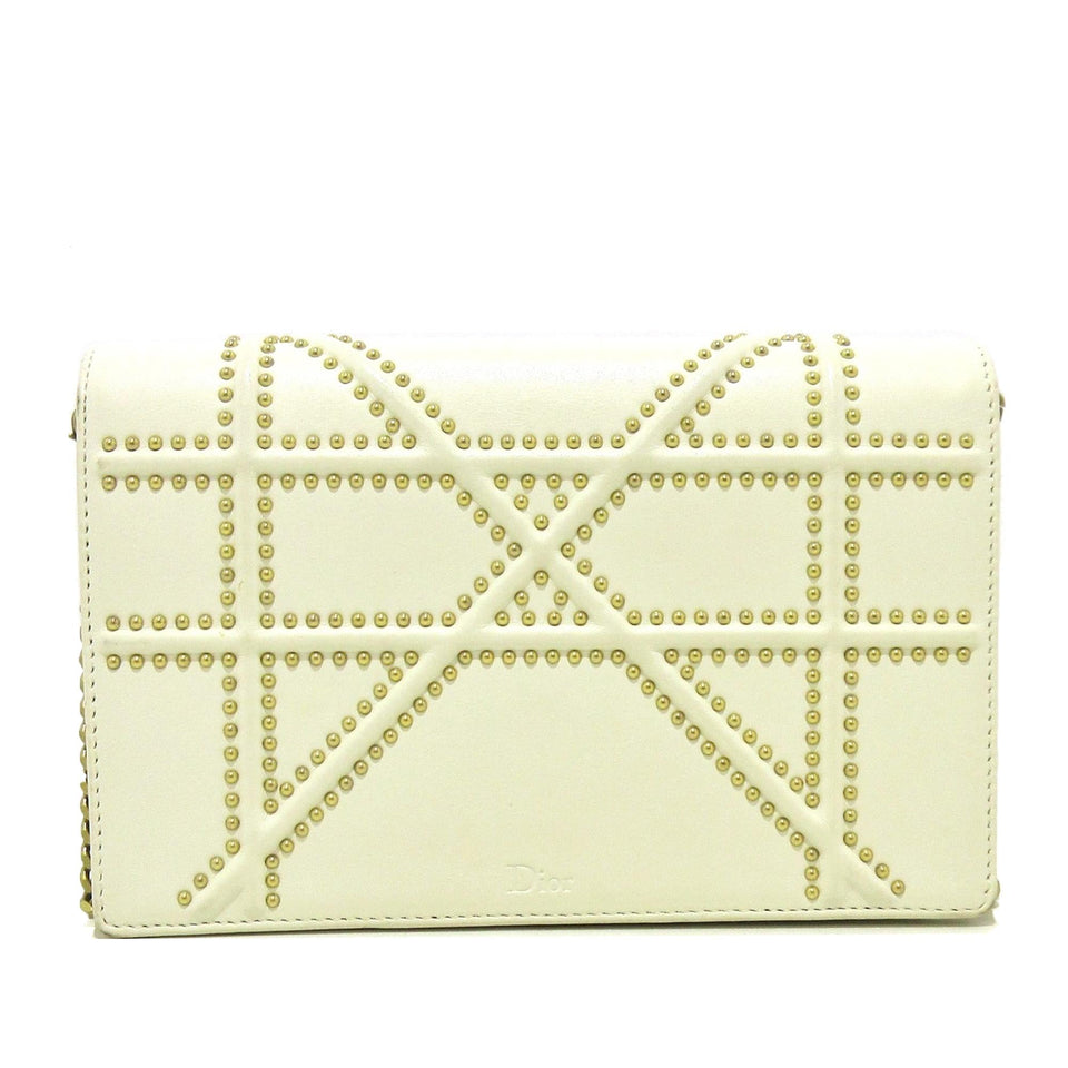 Dior Calfskin Studded Diorama Wallet on Chain (SHG-nJ2Okp)