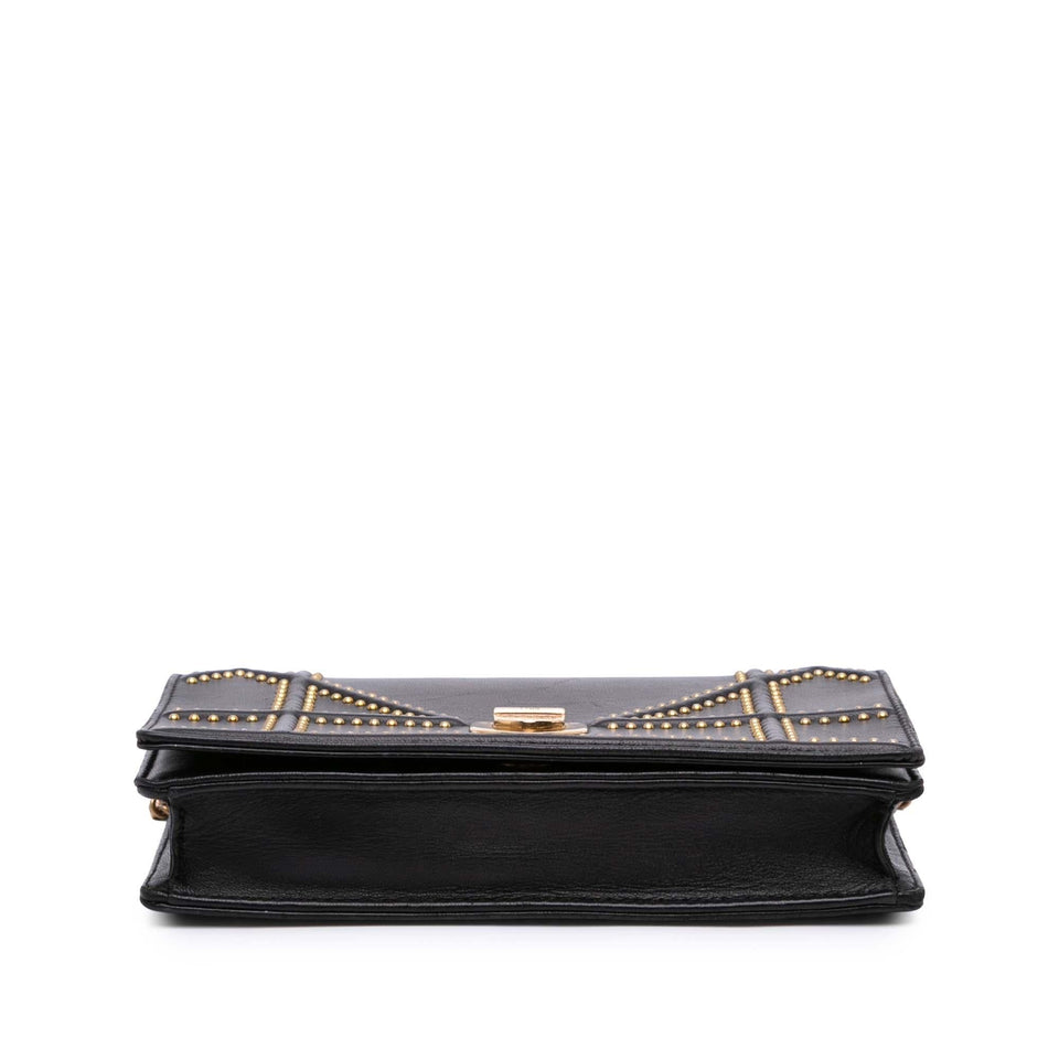 Dior Calfskin Studded Diorama Wallet on Chain