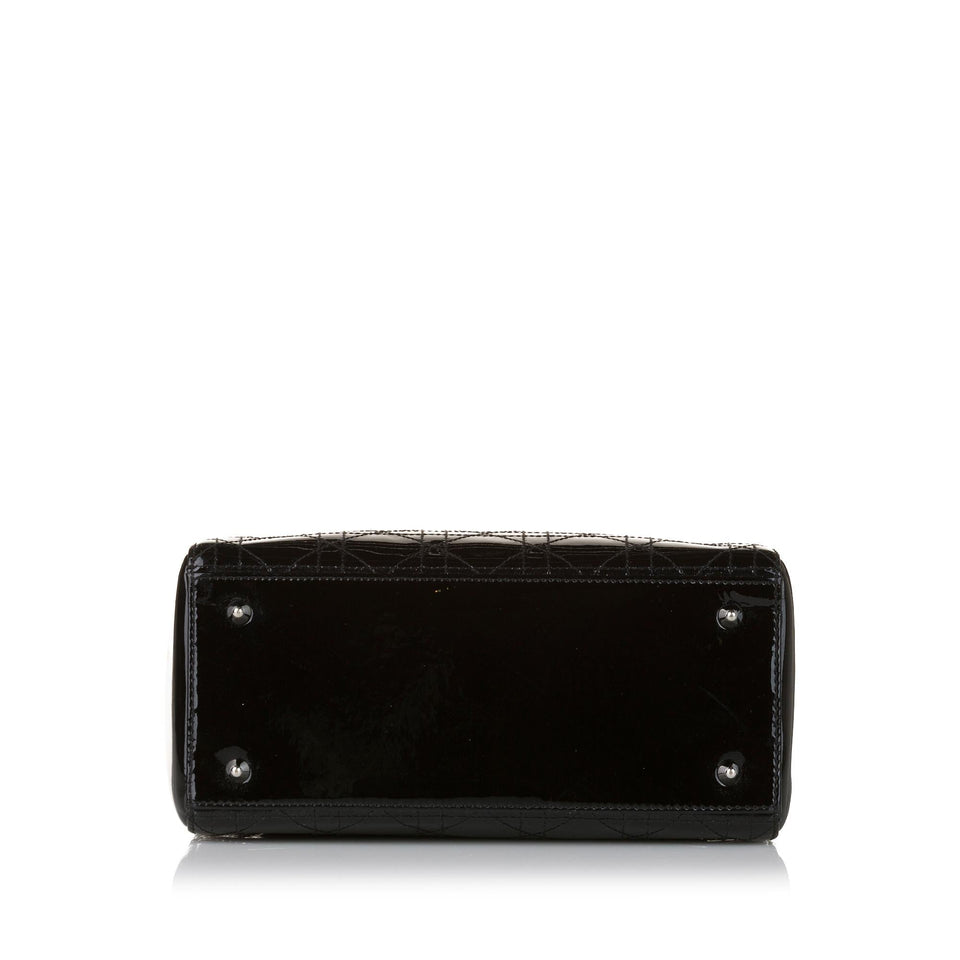 Dior Cannage Stitch Lady Dior Patent Leather Handbag (SHG-a9Bh5T)