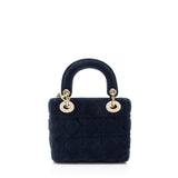 Dior Cannage Velvet Crystal Lady Dior Mini Tote