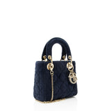 Dior Cannage Velvet Crystal Lady Dior Mini Tote
