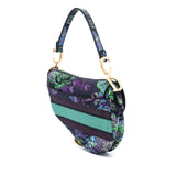 Dior Canvas Embroidered Floral Saddle Bag