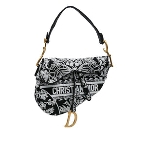 Dior Canvas Embroidered Ornamental Cornely Saddle Bag