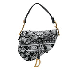 Dior Canvas Embroidered Ornamental Cornely Saddle Bag