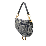 Dior Canvas Reverse Embroidered Toile De Jouy Saddle Bag
