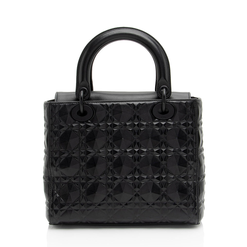 Dior Diamond Calfskin Lady Dior Medium Tote (SHF-39Dale)