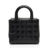 Dior Diamond Calfskin Lady Dior Medium Tote (SHF-39Dale)