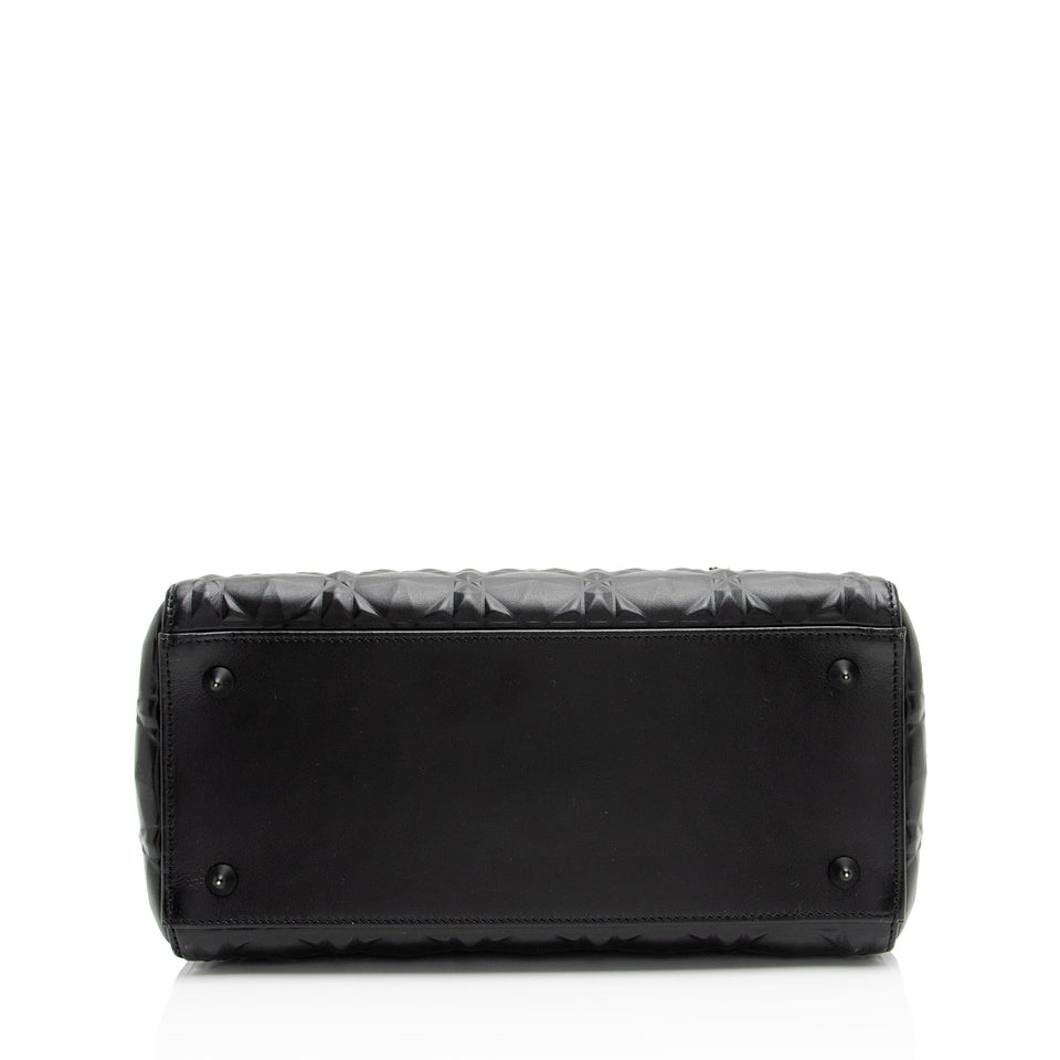 Dior Diamond Calfskin Lady Dior Medium Tote (SHF-39Dale)