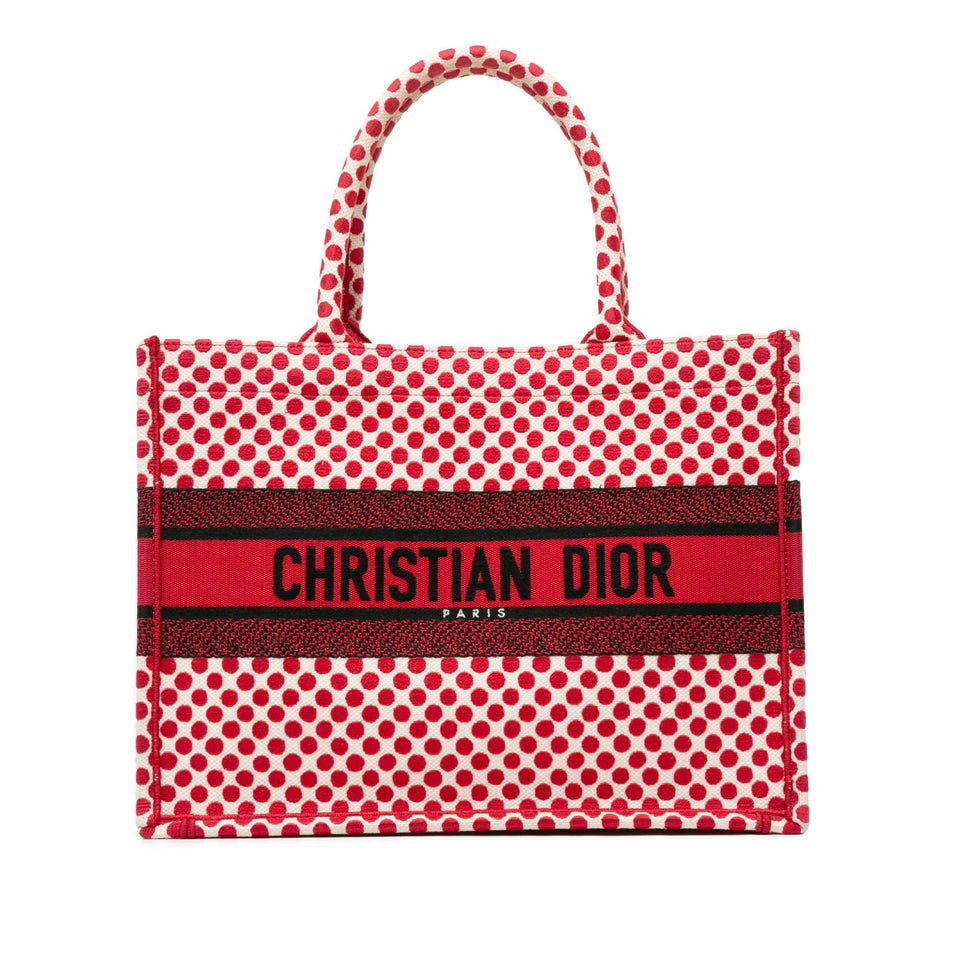 Dior DiorAmour Medium Embroidered Canvas Dots Book Tote