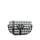 Dior Embossed Calfskin Houndstooth Bobby East West Crossbody