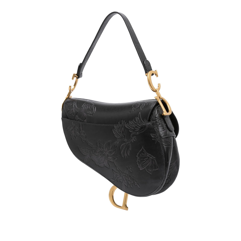 Dior Embossed Calfskin Jardin Botanique Saddle Bag