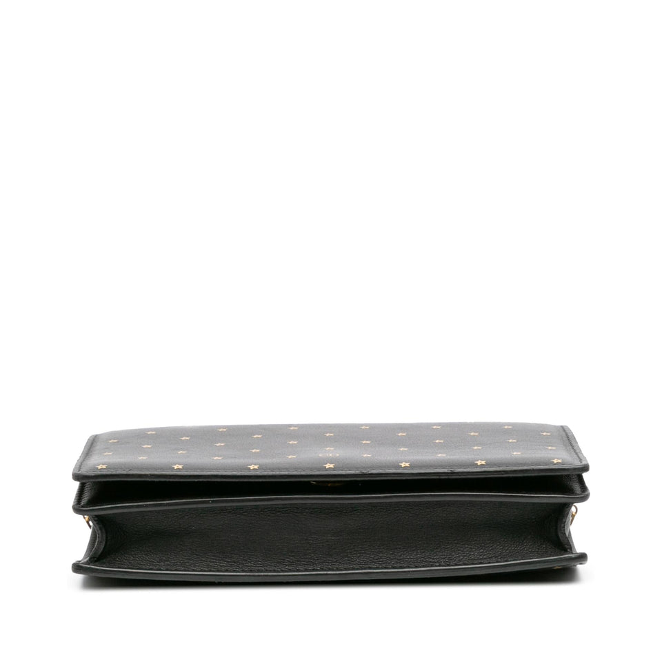 Dior Embossed Calfskin Stars Wallet on Chain