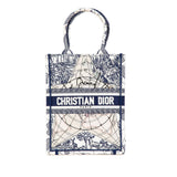 Dior Embroidered Canvas Around The World Vertical Book Tote