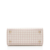 Dior Embroidered Houndstooth Canvas Lady D-Lite Medium Tote