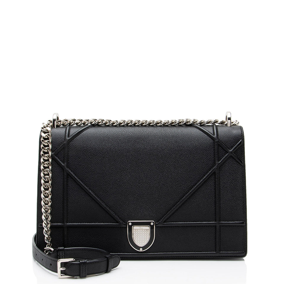 Dior Grained Calfskin Diorama Large Shoulder Bag
