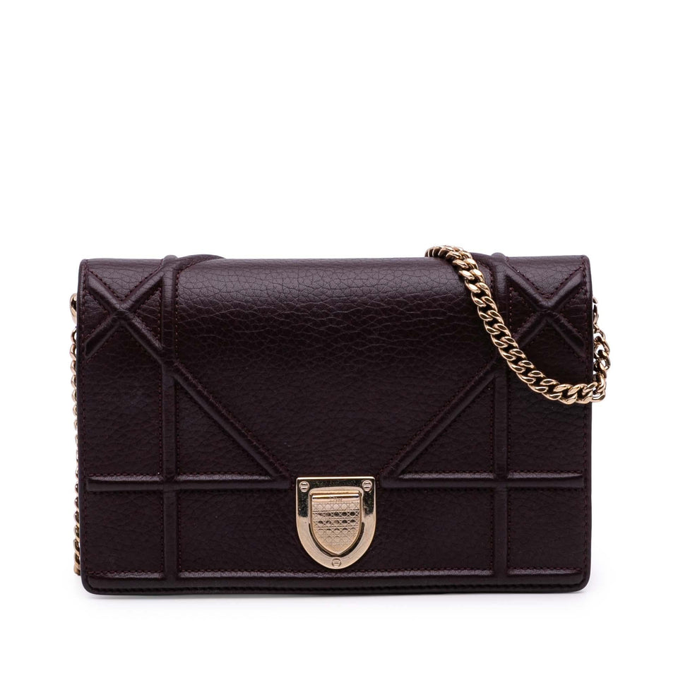 Dior Grained Calfskin Diorama Wallet on Chain