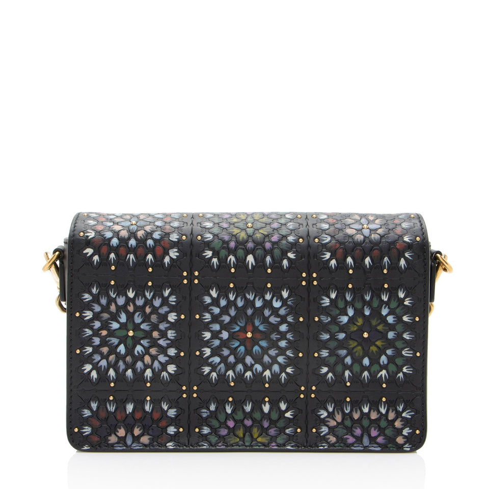 Dior Grained Calfskin Studded Floral Dio(r)evolution Flap Bag (SHF-yW1Jb4)