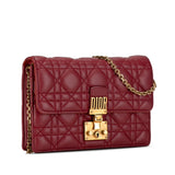 Dior Lambskin Cannage DiorAddict Wallet on Chain (SHG-ZucAi9)