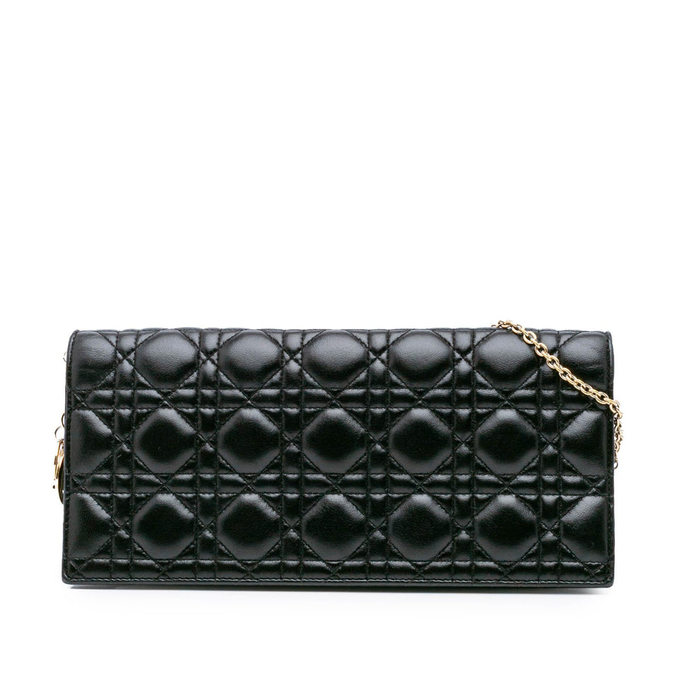 Dior Lambskin Cannage Lady Dior Convertible Clutch