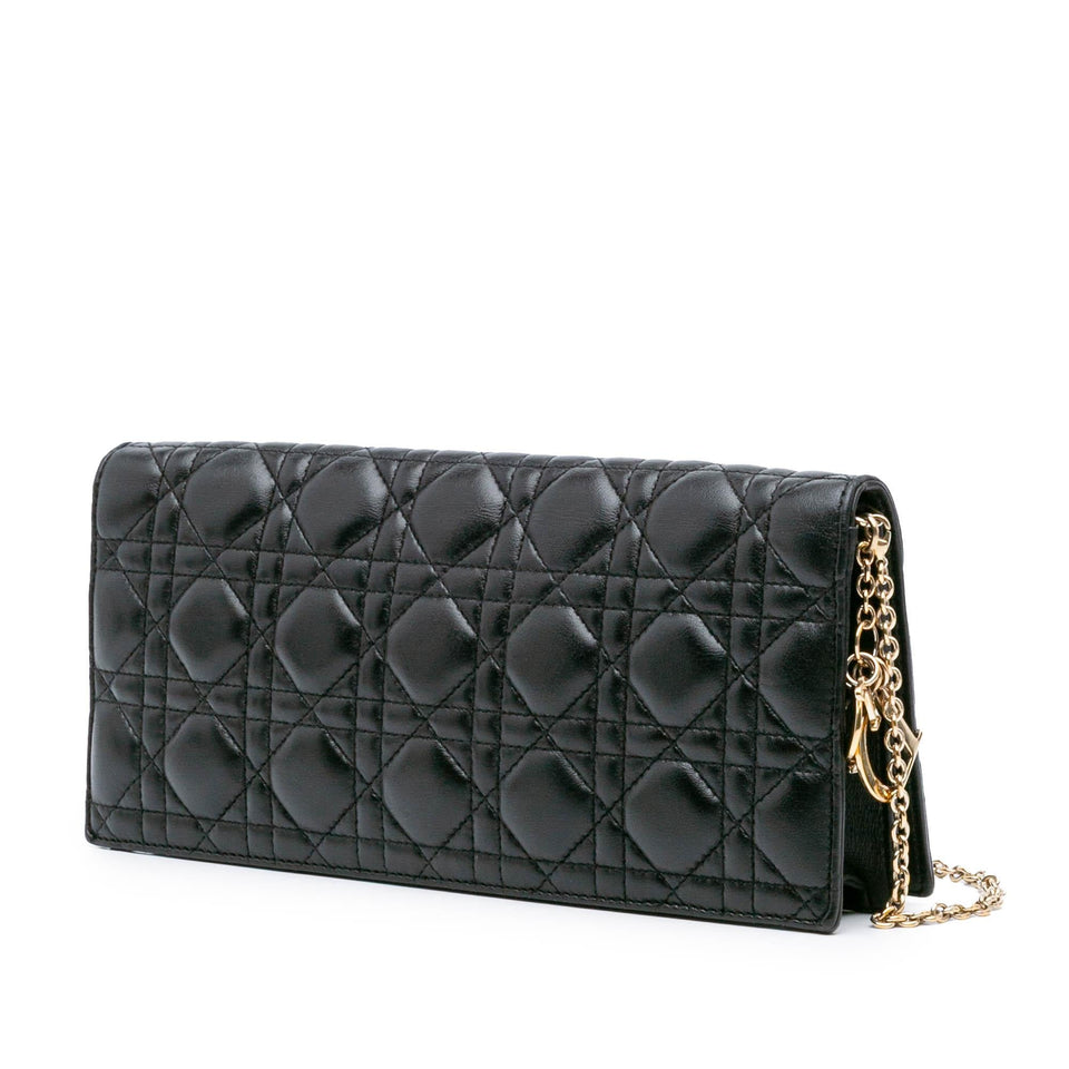 Dior Lambskin Cannage Lady Dior Convertible Clutch
