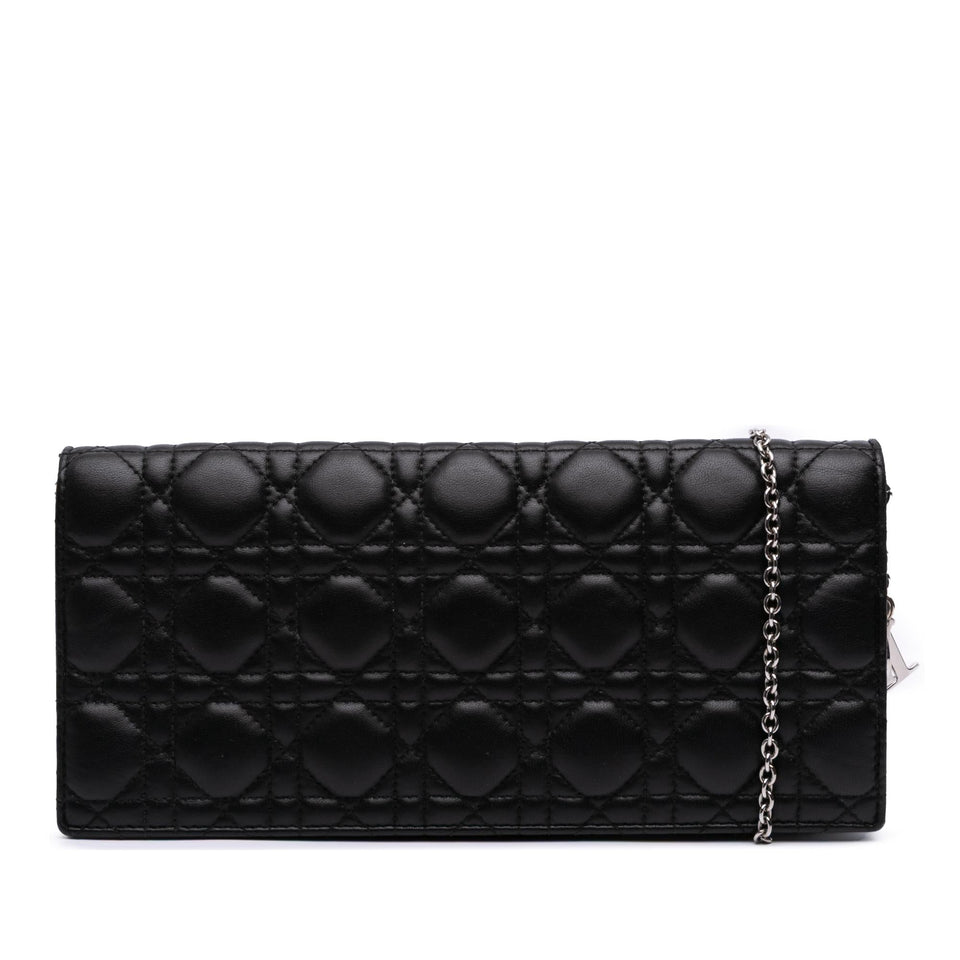 Dior Lambskin Cannage Lady Dior Convertible Clutch