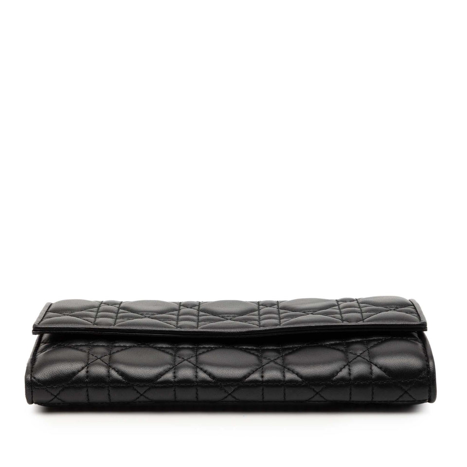 Dior Lambskin Cannage Lady Dior Wallet On Chain