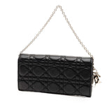Dior Lambskin Cannage Lady Dior Wallet On Chain