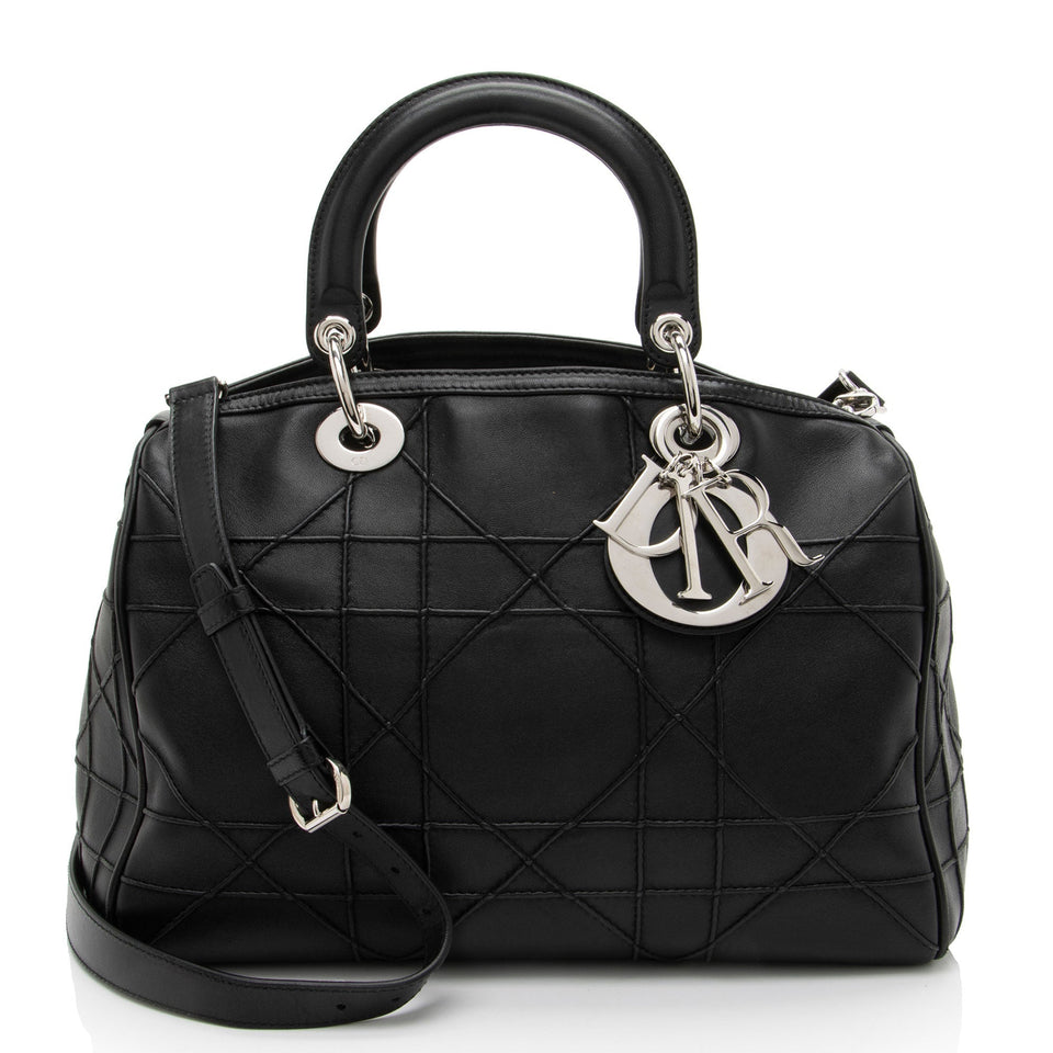 Dior Lambskin Leather Cannage Granville Polochon Satchel