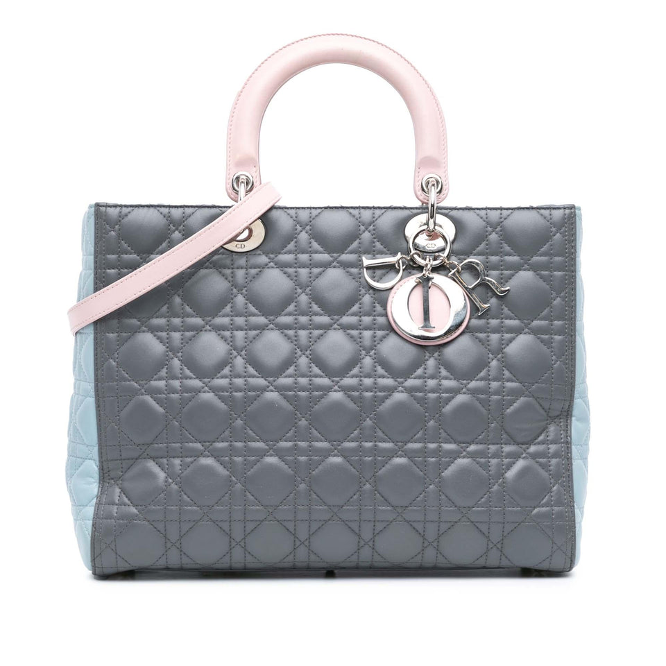 Dior Large Bicolor Lambskin Cannage Lady Dior