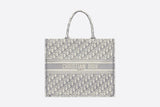 Dior LARGE BOOK TOTE GRAY Dior OBLIQUE EMBROIDERY