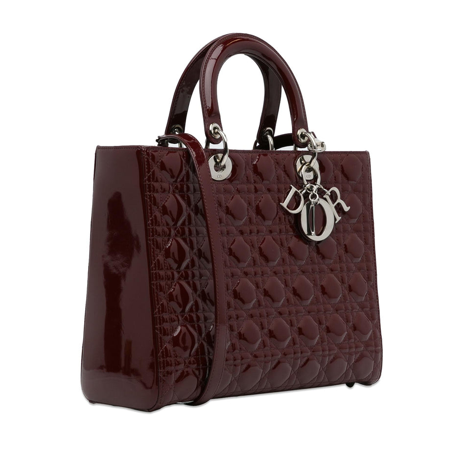 Dior Large Cannage Patent Lady Dior (SHG-P4TbsK)